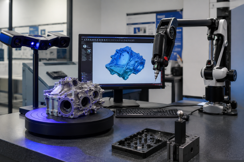 Reverse engineering, 3d scanning and 3d tracker inspection service.